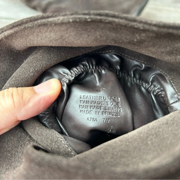 Arnold Churgin Handmade Brown Suede Slouch Knee High Tall Heeled Boots - Picture 12 of 14